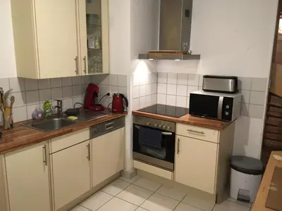Cuisine ou kitchenette dans l'établissement Gite des 3 cigognes