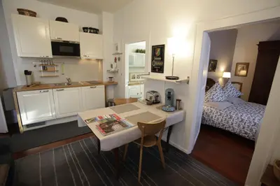 Cuisine ou kitchenette dans l'établissement Le gîte du Moulin