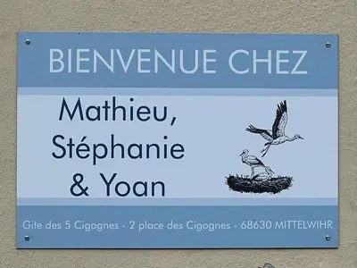 Certificat, récompense, panneau ou autre document affiché dans l'établissement Gite des 5 cigognes rouge