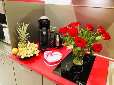 Cuisine ou kitchenette dans l'établissement dampierrelove