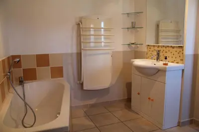 Salle de bains dans l'établissement Gîte du Belvédère