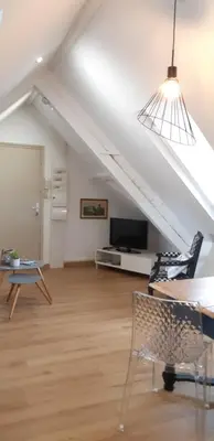 Télévision ou salle de divertissement dans l'établissement Chez Pauline