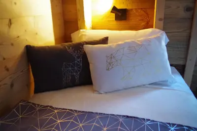 Un ou plusieurs lits dans un hébergement de l'établissement L'instant chalet Lodge 17