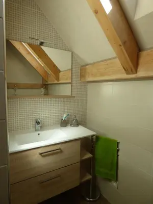 Salle de bains dans l'établissement Gite au pré des Oies