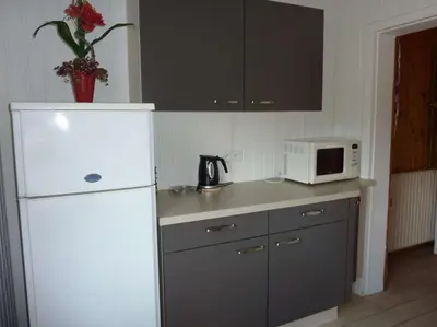 Cuisine ou kitchenette dans l'établissement chalet trois étoiles