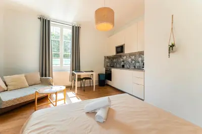 Un ou plusieurs lits dans un hébergement de l'établissement Colmar Historic Center - BELLE ALSACE - Studio 3 - BookingAlsace