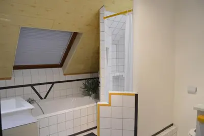 Salle de bains dans l'établissement Au Pays de la Potasse