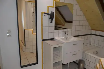 Salle de bains dans l'établissement Au Pays de la Potasse
