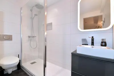 Salle de bains dans l'établissement La Petite Terrasse du Centre