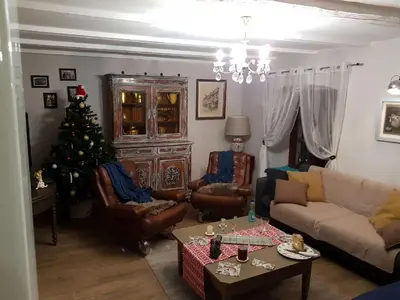 Coin salon dans l'établissement Au fil de l'écriture - Appartement sur la Route des Vins à riquewihr