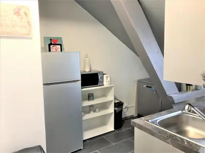 Cuisine ou kitchenette dans l'établissement Comfort Stay Basel Airport 3B46