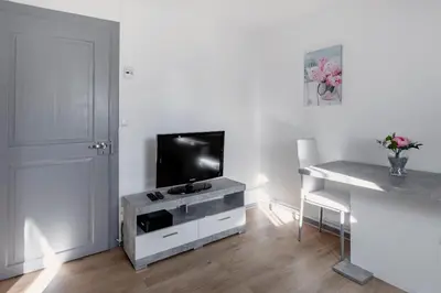 Télévision ou salle de divertissement dans l'établissement MyHome Basel 3A44