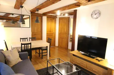 Télévision ou salle de divertissement dans l'établissement Colmar Historic Center - Alsacian Appartement PETITE VENISE 2 - BookingAlsace