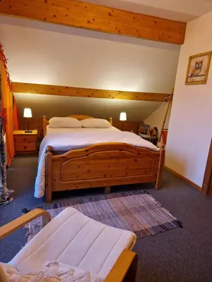 Un ou plusieurs lits dans un hébergement de l'établissement Chalet cosy & confort Spa,Sauna,Pétanque,VE - Top situation à Gérardmer