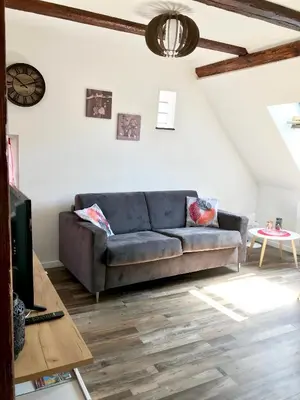 Coin salon dans l'établissement Gîtes La Petite Venise Colmar