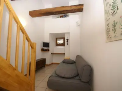 Télévision ou salle de divertissement dans l'établissement Apartment in Riquewihr near Vineyards