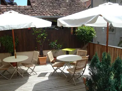 Terrasse ou espace extérieur de l'établissement Apartment in Riquewihr near Vineyards