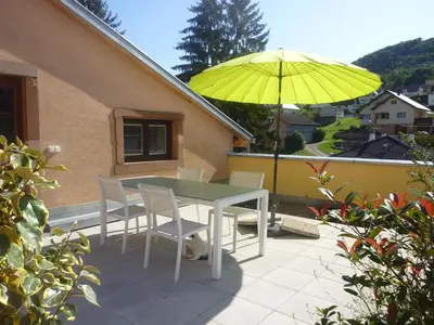 Vue générale sur la montagne ou vue sur la montagne depuis l'appartement