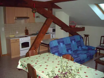 Cuisine ou kitchenette dans l'établissement Gîte du Frankenbourg