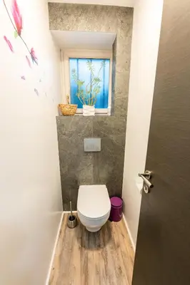 Salle de bains dans l'établissement Gîte l'Améthyste 3 appartements