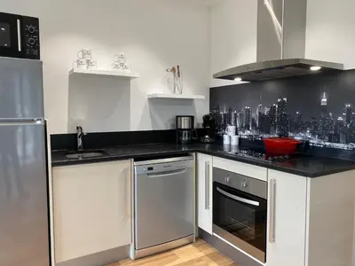 Cuisine ou kitchenette dans l'établissement Chalet Manhattan