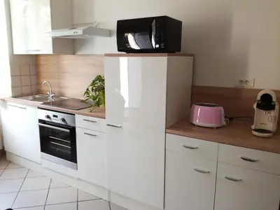 Cuisine ou kitchenette dans l'établissement Appartement avec jardin à Colmar