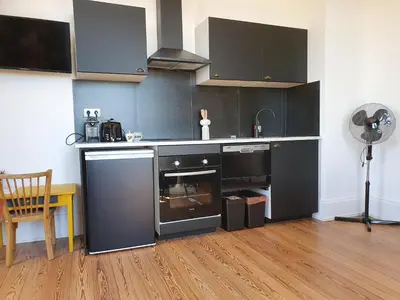 Cuisine ou kitchenette dans l'établissement Sojolidays - Appartements d'hôtes sur la Route des Vins d'Alsace