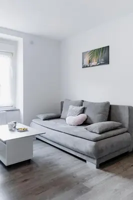 Coin salon dans l'établissement Comfort Stay Basel Airport 1B46