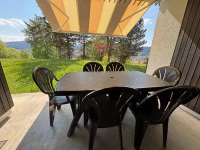 Balcon ou terrasse dans l'établissement Gîte les Dryades