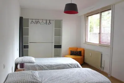 Un ou plusieurs lits dans un hébergement de l'établissement Spacieux 4 pièces centre de mulhouse