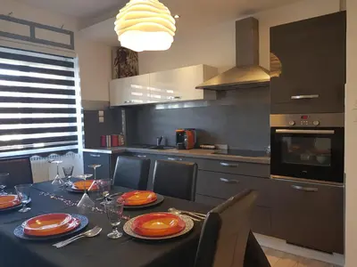 Cuisine ou kitchenette dans l'établissement le wineck