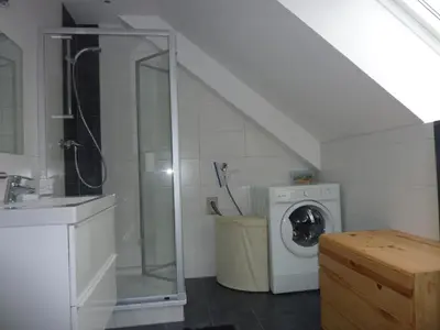 Salle de bains dans l'établissement Gites Chez Schangala