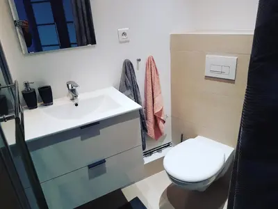 Salle de bains dans l'établissement Gite chez LiLi
