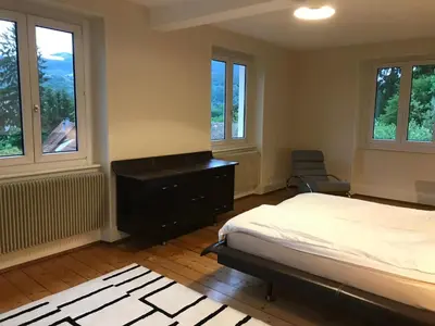 Un ou plusieurs lits dans un hébergement de l'établissement Françoise's Villa Luxury Hot Tub Mountain Ski - Munster