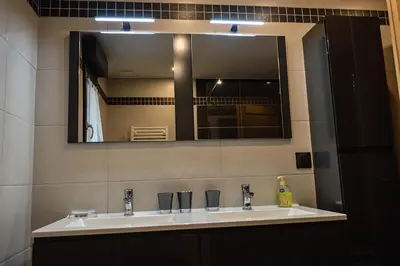 Salle de bains dans l'établissement Chalet Les Camélias SPA