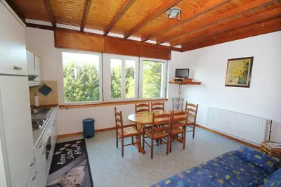 Télévision ou salle de divertissement dans l'établissement Gîte Les Jonquilles