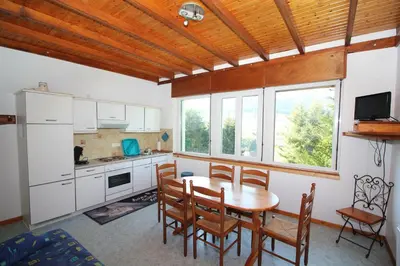 Cuisine ou kitchenette dans l'établissement Gîte Les Jonquilles