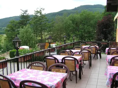 Vue générale sur la montagne ou vue sur la montagne depuis l'hôtel