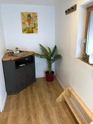 Cuisine ou kitchenette dans l'établissement Gîte Chez Mathilde - hébergement de charme alliant cachet et modernité à 5 minutes de Colmar