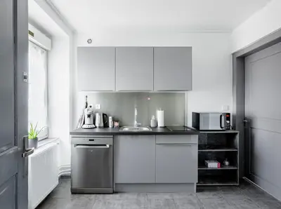 Cuisine ou kitchenette dans l'établissement MyHome Basel RC44B