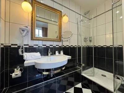 Salle de bains dans l'établissement Hotel Restaurant Du Parc