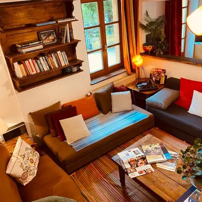 Coin salon dans l'établissement La maison des vignes