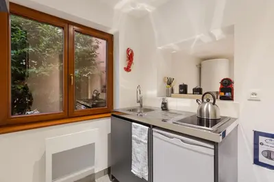 Cuisine ou kitchenette dans l'établissement Travel Homes - L'Arsenal, studios en hyper centre