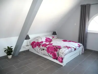 Un ou plusieurs lits dans un hébergement de l'établissement Charmant sudio aux portes de Colmar