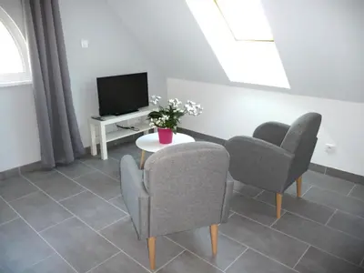 Télévision ou salle de divertissement dans l'établissement Charmant sudio aux portes de Colmar