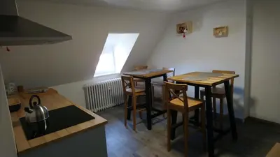 Cuisine ou kitchenette dans l'établissement RESTAURANT hébergement 