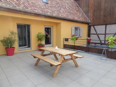 Balcon ou terrasse dans l'établissement Maison d'Hôtes Le Cep d'Or Alsace