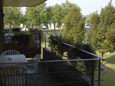 Balcon ou terrasse dans l'établissement Les Loges Du Ried - Studios & Appartements proche Europapark