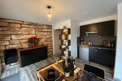 Cuisine ou kitchenette dans l'établissement Le Galtz - GÎTES MARCK