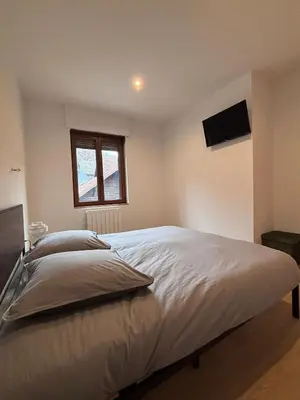 Un ou plusieurs lits dans un hébergement de l'établissement Chambre double Auberge Alsacienne